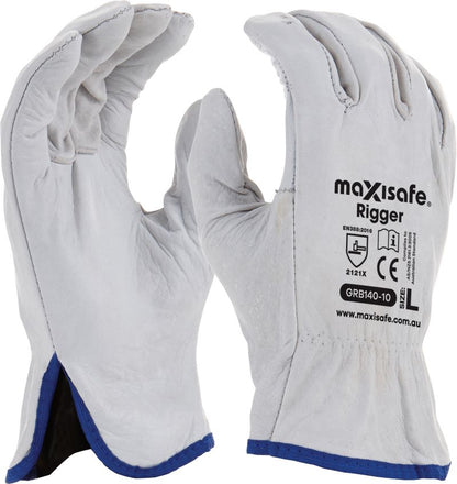 GRB140 - Maxisafe Natural Full-Grain Leather Rigger Glove